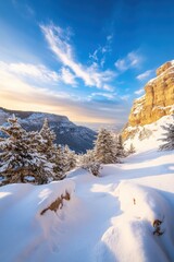 Sunlit cobblestone pathway through an archway in a historic courtyard during golden hour