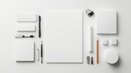 Luxury Stationery Identity Mockup, featuring Nova blue background, elegant decorative elements, and geometric pop art style, showcasing text samples in a sophisticated layout.