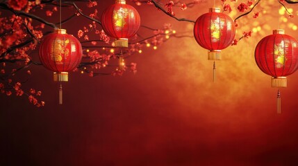 chinese new year background with copy space ai generated
