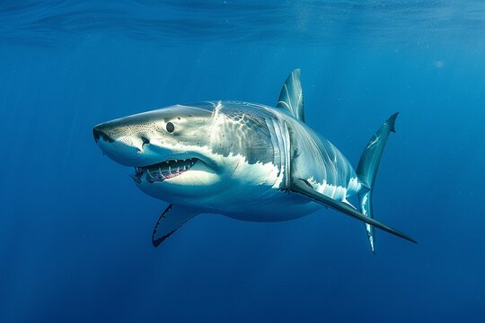 Great White Shark in Open Water