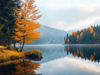 Fototapeta premium Cozy living room with a gray sofa and vibrant yellow cushions against a brick wall