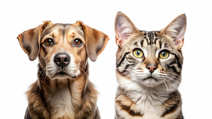 Symmetrical composition of a dog and a cat , Pets, animals, cute, furry, domestic, friends, balance, harmony