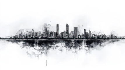 Naklejka premium Corrientes, Argentina, black and white pen pencil hand-drawn effect drawing illustration for travel poster, card, wallpaper, backdrop or banner. Modern, clear, artistic and simple