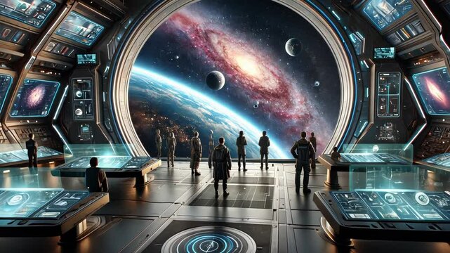 Futuristic Space Observation Deck Interior
