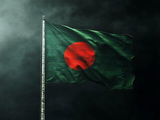 Bangladesh flag waving in the wind, 3d illustration 