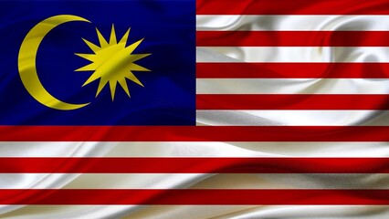 flag of malaysia waving in the wind. 3 d illustration.