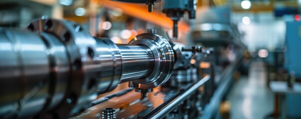 Fototapeta premium Engineer in protective gear working precisely with machinery in an industrial factory.
