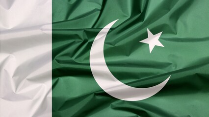 Pakistan flag waving in flagpole. 3 d illustration 