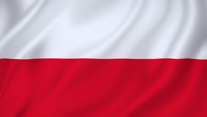 flag of poland in the country. poland waving. flag of poland.