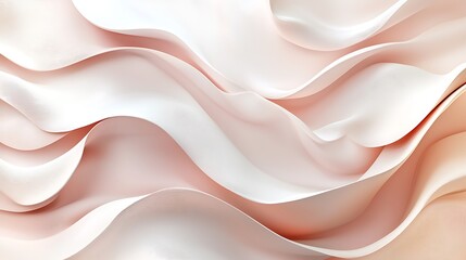 Obraz premium Delicate pink and white waves ripple across an abstract background, soft and serene.