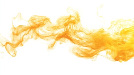 Stunning abstract image of vibrant orange smoke flowing elegantly against a clean white background, perfect for creative projects.