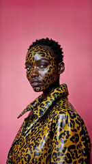 Obraz premium animal protector fashion jaguar woman portrait Vitiligo