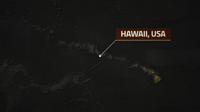Map of Hawaii, USA - Map Animation - Hawaii GIS from World Map - Vox Map Style - State of USA - Infographic & Documentary Ready - 4K