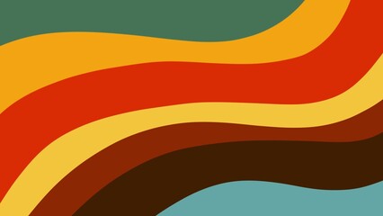 Vibrant Abstract Wavy Lines with Burnt Orange, Mustard Yellow, and Forest Green. autumn fall aesthetic background.