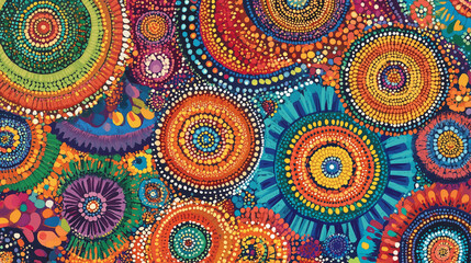 Fototapeta premium Colorful and inspiring colorful pattern with small dots and vibrant motifs