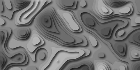 Topo contour map on graybackground, Topographic contour lines vector map. Geography scheme and terrain. Abstract topography concept or smooth origami shape paper texture