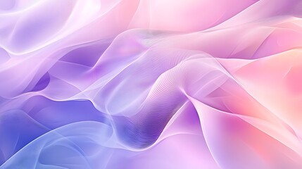 Fototapeta premium Soft flowing lines in pink, purple, and white create a soothing, abstract background with graceful movement.