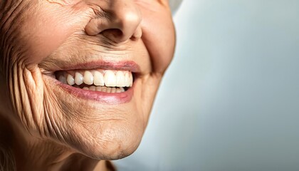 Fototapeta premium Photos with toothpaste smile, beautiful white teeth, poster for dentists or oral hygiene articles, senior, children, man, woman