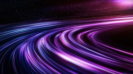 A purple and blue spiral with purple and blue streaks. The spiral is surrounded by a dark background