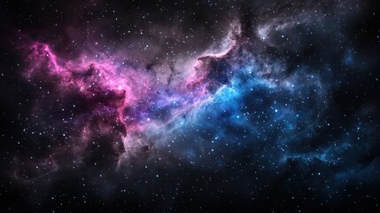 A beautiful and colorful galaxy with a mix of blue and purple stars. The stars are scattered throughout the galaxy, creating a sense of depth and wonder