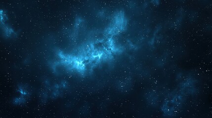 Naklejka premium A vast, starry sky with a deep blue hue. The stars are scattered throughout the sky, with some appearing closer to the foreground and others further away