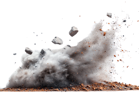 Windstorm blowing debris, isolated on white background, clip art style