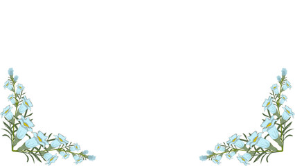 Abstract banner frame background .blue flowers background vector illustration,Blossom plants, branches,art print for beauty, fashion and natural products,card,paper,present, event,slide,banner.