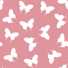 Seamless pattern with funny colorful Butterflies, flowers. Color flat vector illustration for invitation, poster, card, textile, fabric. Butterfly graphic design print. Trendy animal motif wallpaper