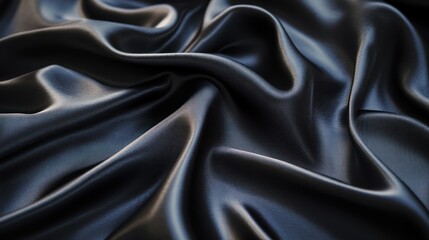 Fototapeta premium Abstract dark gray fabric with soft folds and a subtle texture.