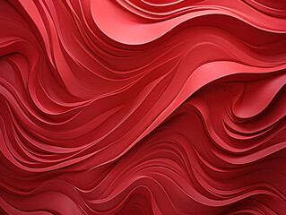 Obraz premium Attractive Square of black paper with copy space on red waves of paper on red background