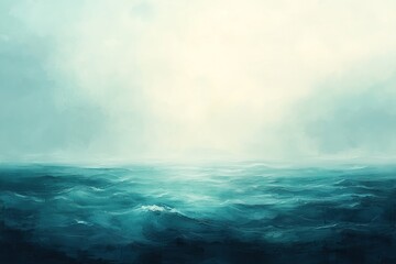 Fototapeta premium Impressionistic Ombre Background with Ocean Mist and Sunrise Pastel Tones in Soft Textured Layers