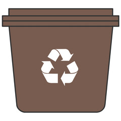 brown recycle bin cartoon illustration