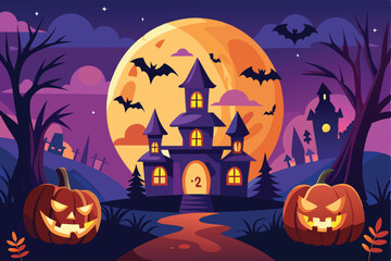 Halloween background flat illustration