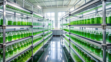 High tech lab growing algae for biofuel production, algae, farm, sustainable, energy, biofuel, laboratory