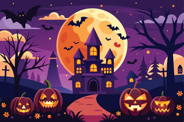 Halloween background flat illustration