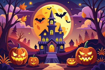 Halloween background flat illustration