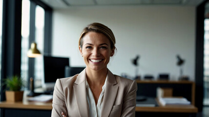 Successful Senior Businessman and woman Consultant Smiling in Modern Office Building
