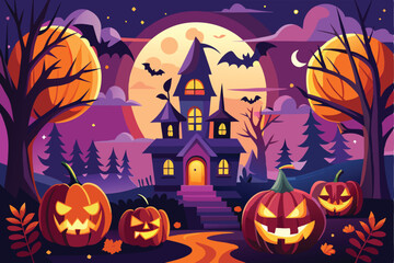 Halloween background flat illustration