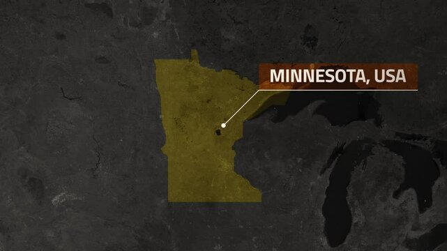 Map of Minnesota, USA - Map Animation - Minnesota GIS from World Map - Vox Map Style - State of USA - Infographic & Documentary Ready - 4K