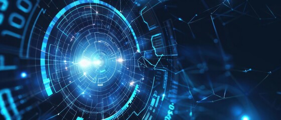 Obraz premium Abstract digital interpretation of a Wheel of Fortune, featuring wireframe designs and holographic projections, futuristic tech-inspired