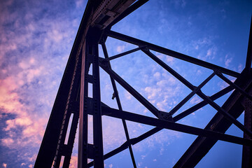 Old bridge steel frame