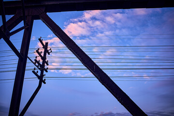 Old bridge steel frame