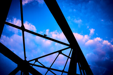 Old bridge steel frame
