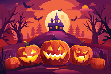 Halloween background flat illustration