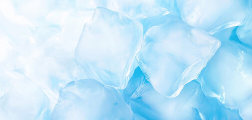 Obraz premium A close up of ice cubes in a blue background