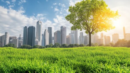 Fototapeta premium Municipal Climate Action Plans: Targeted Strategies for Mitigating Global Warming