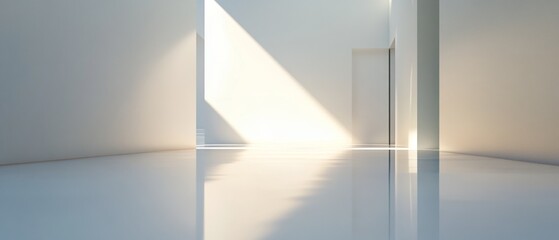 A white room with a door and a window