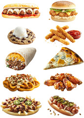 Delicious Fast Food Spread Featuring Various Dishes
