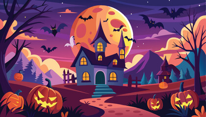 Halloween background flat illustration