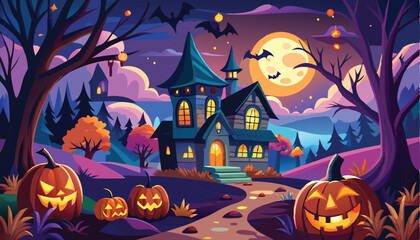 Halloween background flat illustration